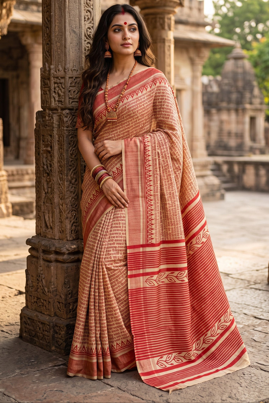 Vedic Scholar - Aabhaangi Ghicha Tussar Silk Saree