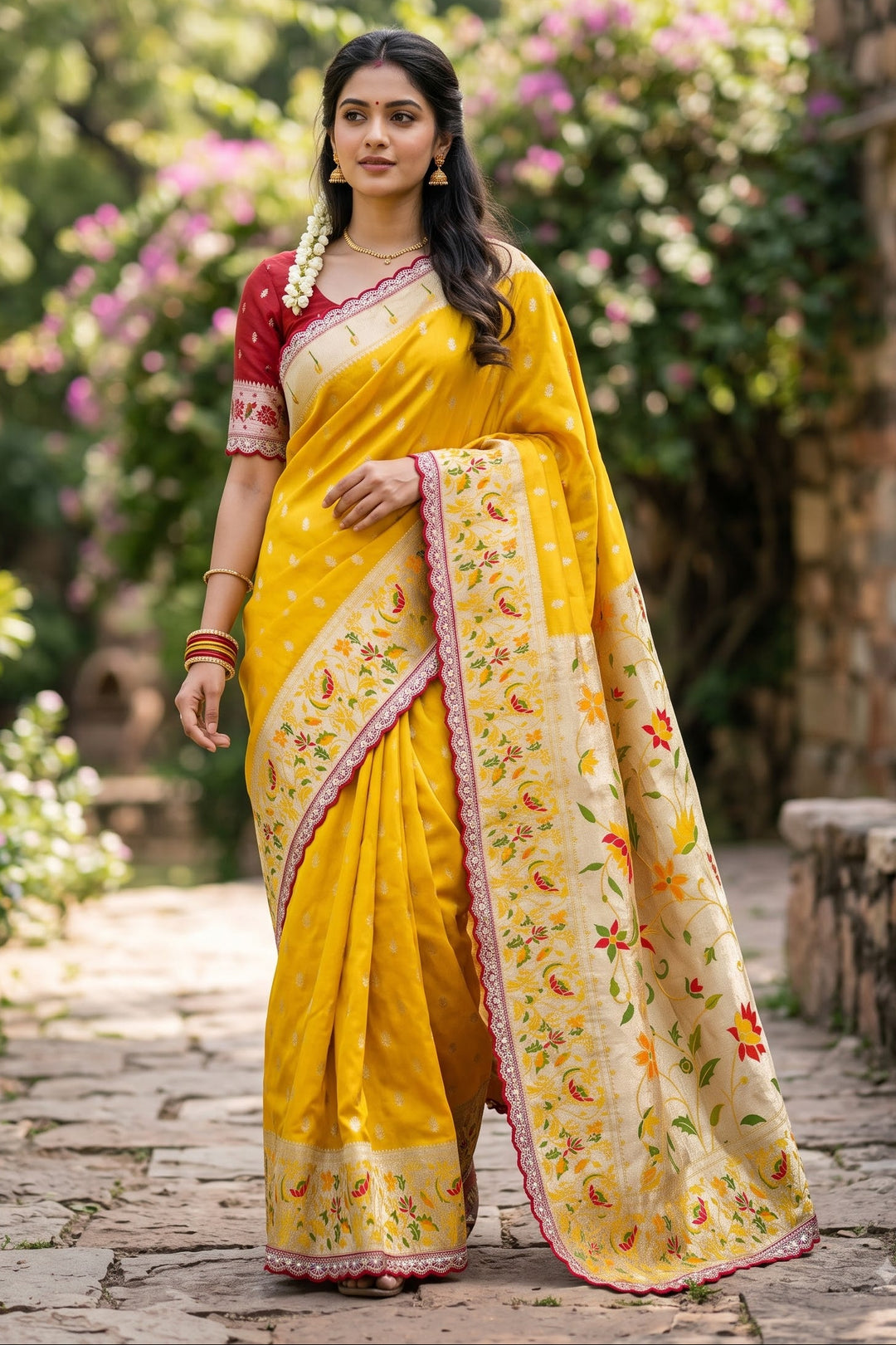 Caught Your Eye Tissu Paithani Silk Banarasi Saree