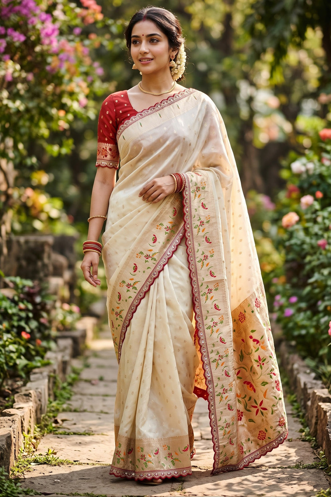 Caught Your Eye Tissu Paithani Silk Banarasi Saree