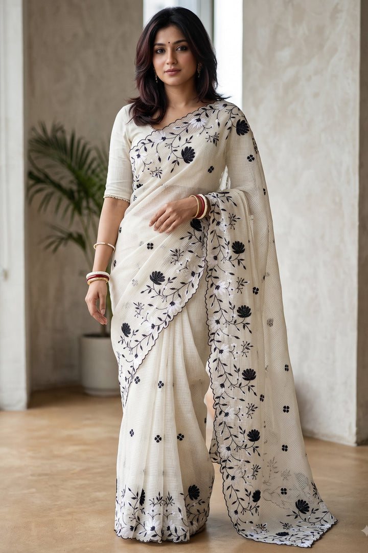 Chandramallika Kota Embroidered Saree