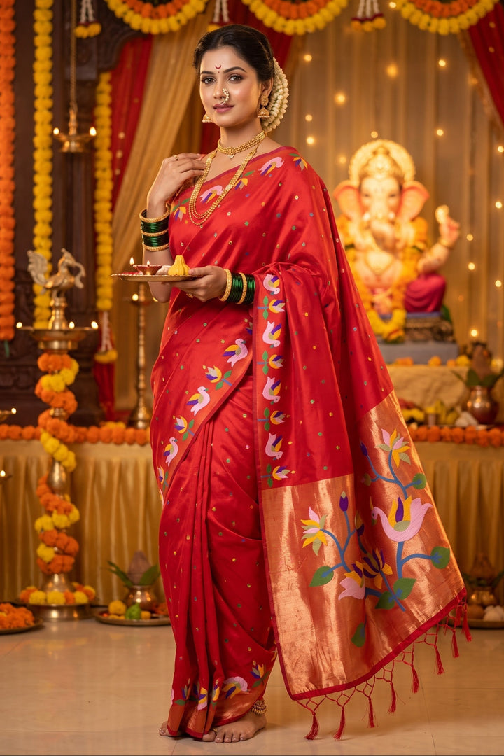 Meherika Khadi Silk Saree With Minakari Zari Border & Designer Zari Pallu