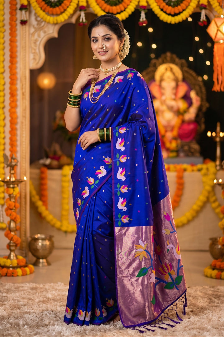 Meherika Khadi Silk Saree With Minakari Zari Border & Designer Zari Pallu