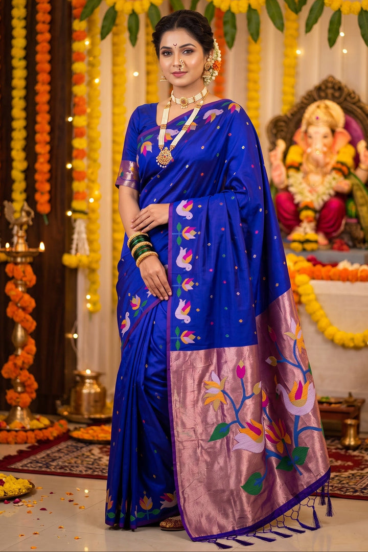 Meherika Khadi Silk Saree With Minakari Zari Border & Designer Zari Pallu