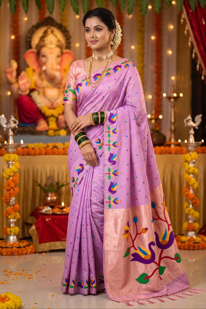 Meherika Khadi Silk Saree With Minakari Zari Border & Designer Zari Pallu