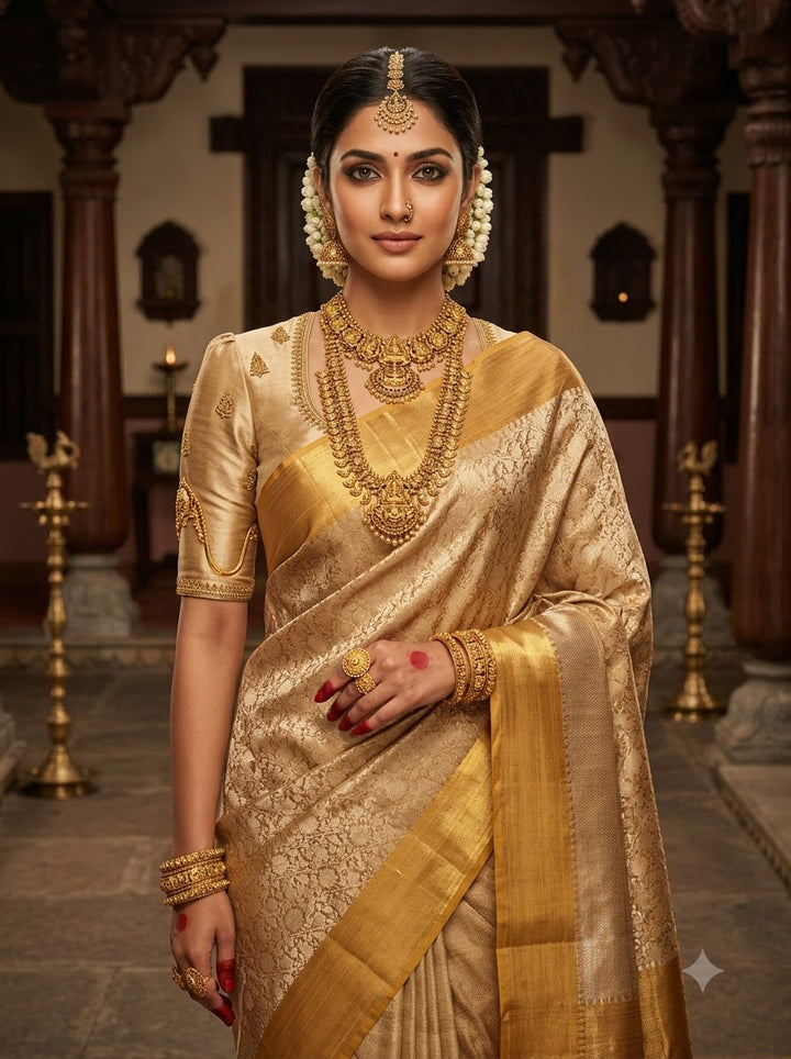 Nita Ambani Inspired Tissue Silk Saree