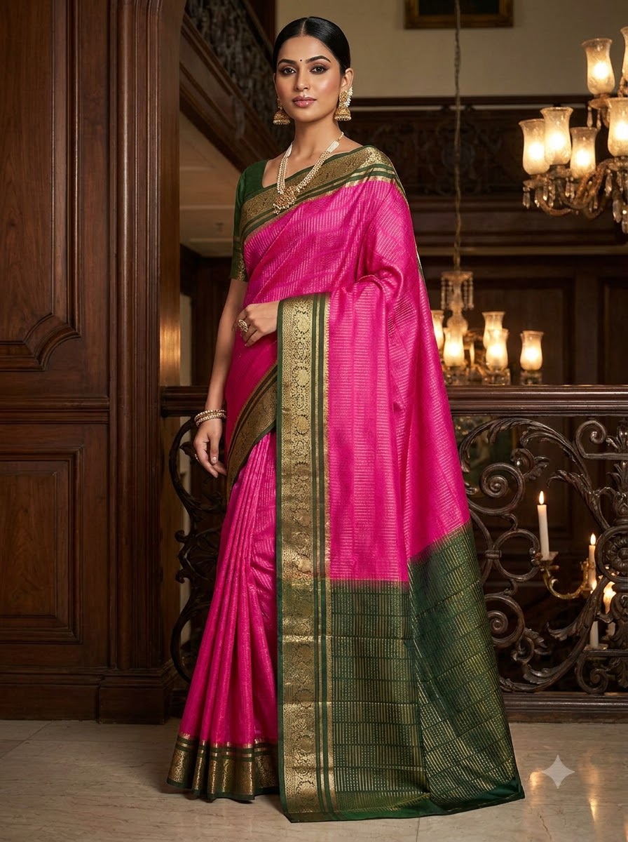 Royal Enchantress Mysore Crepe Silk ( Semi ) Saree