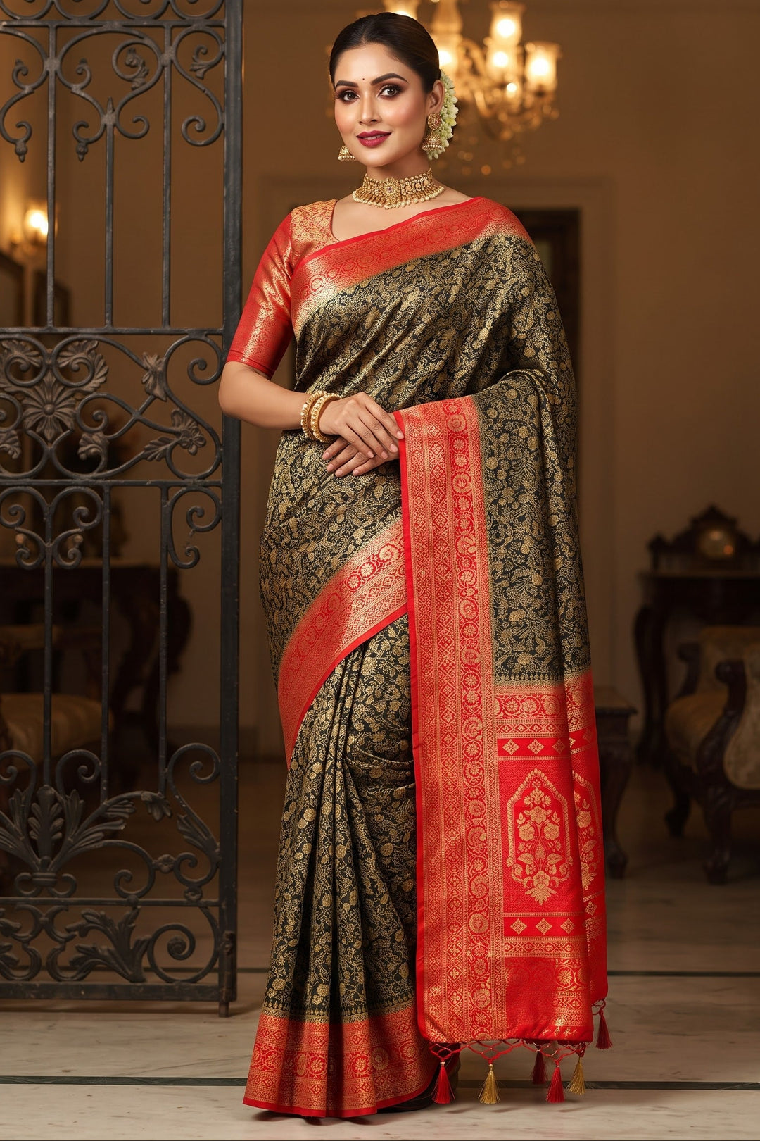 Aurelia Royale Crepe Khaddi Silk Saree