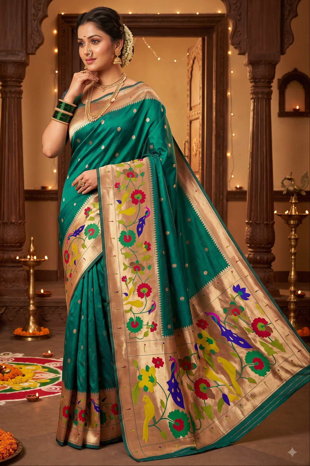 Shahi Kanjivaram Paithani Silk Saree