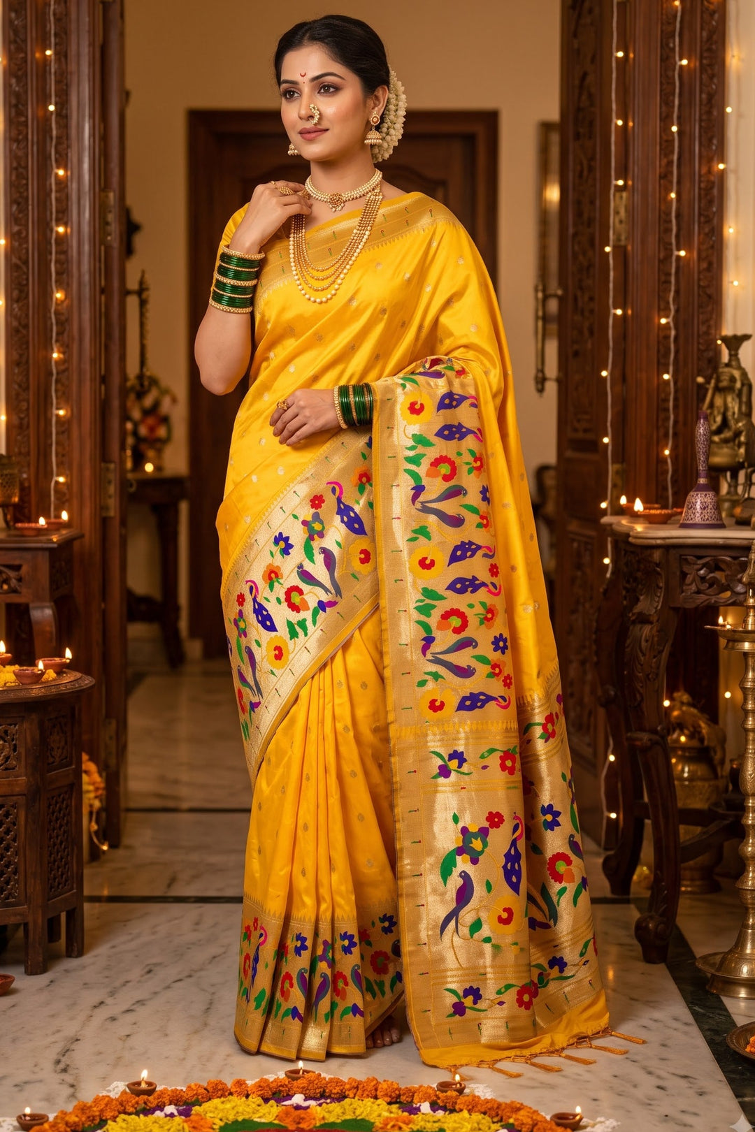 Shahi Kanjivaram Paithani Silk Saree