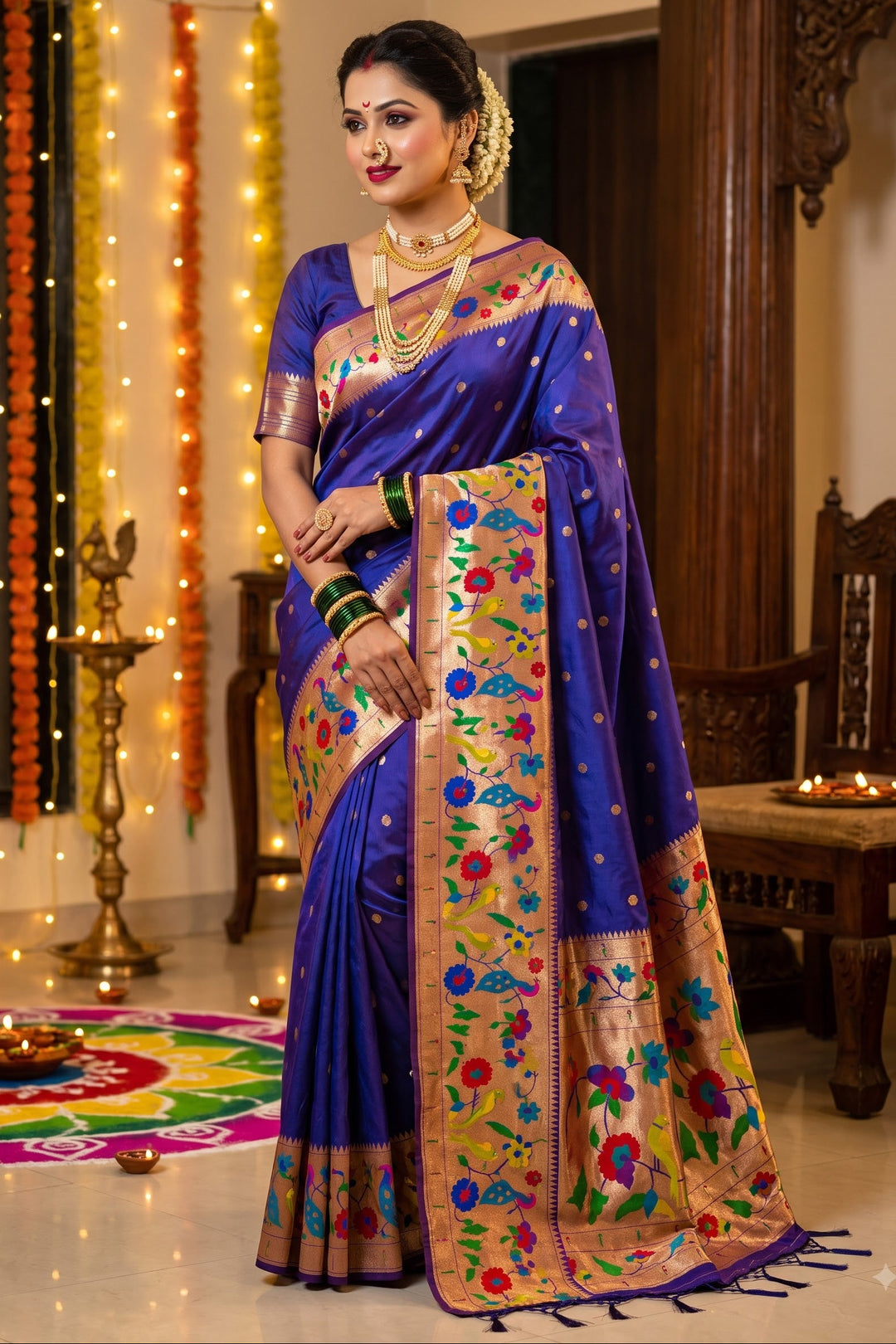 Shahi Kanjivaram Paithani Silk Saree