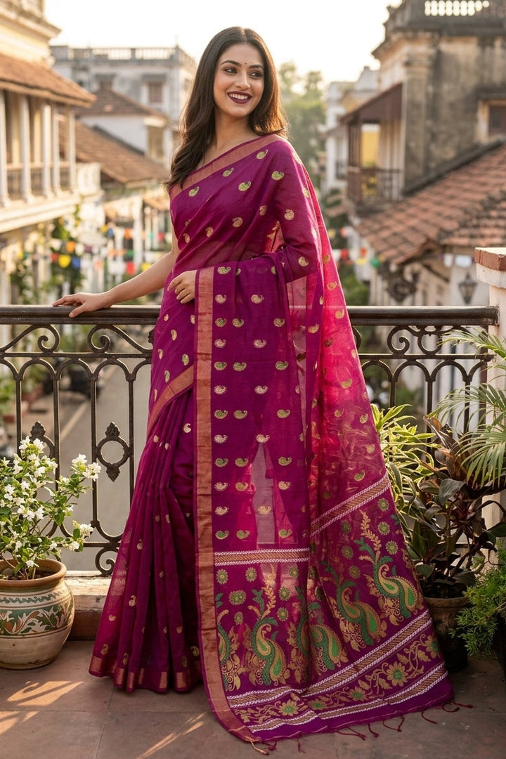 Mayura Chaya Banarasi Khadi Saree