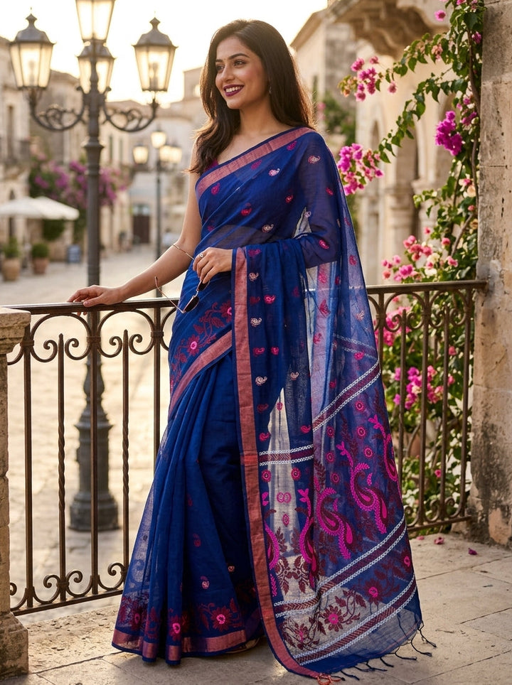 Mayura Chaya Banarasi Khadi Saree
