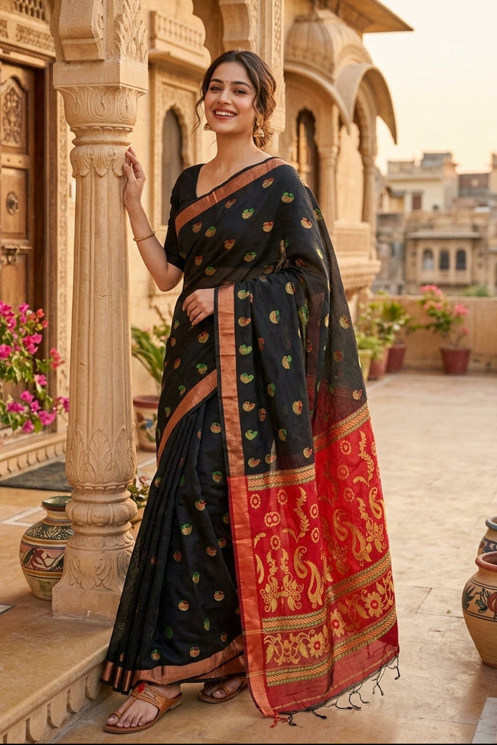 Mayura Chaya Banarasi Khadi Saree
