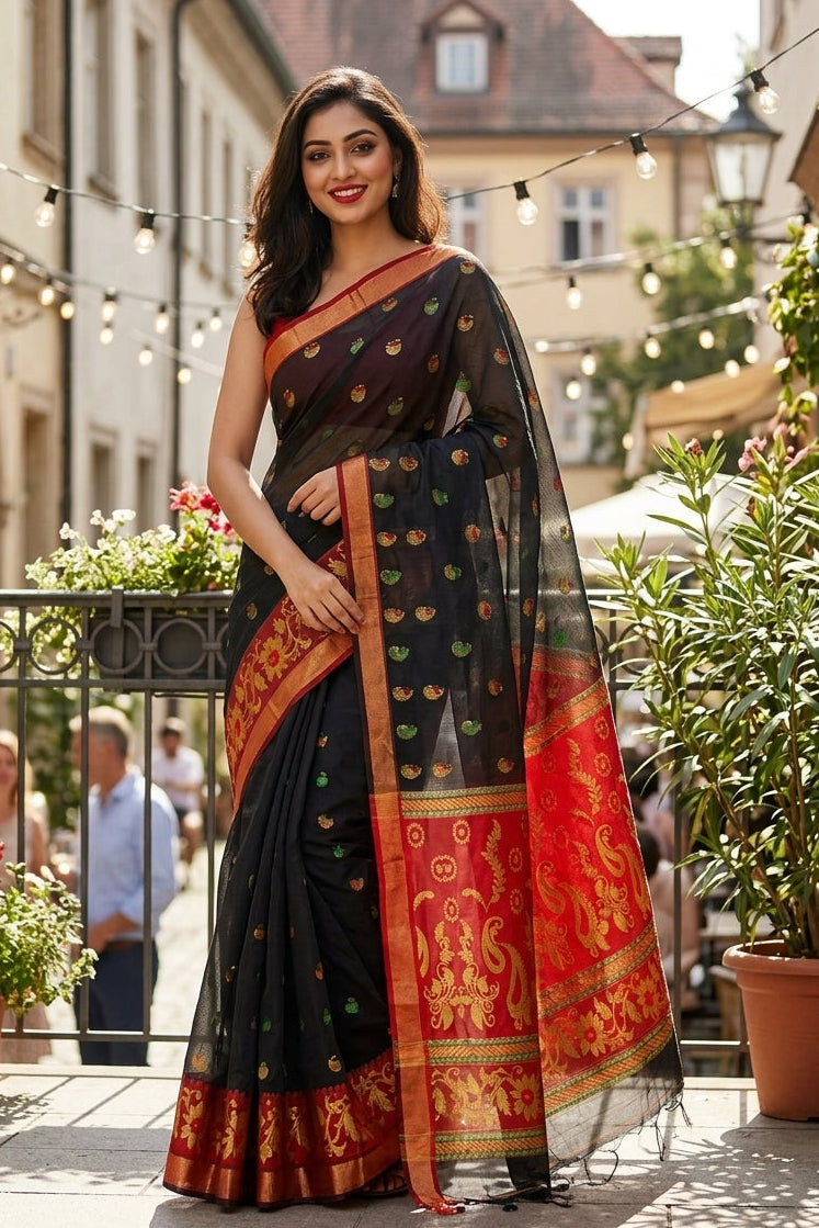 Mayura Chaya Banarasi Khadi Saree