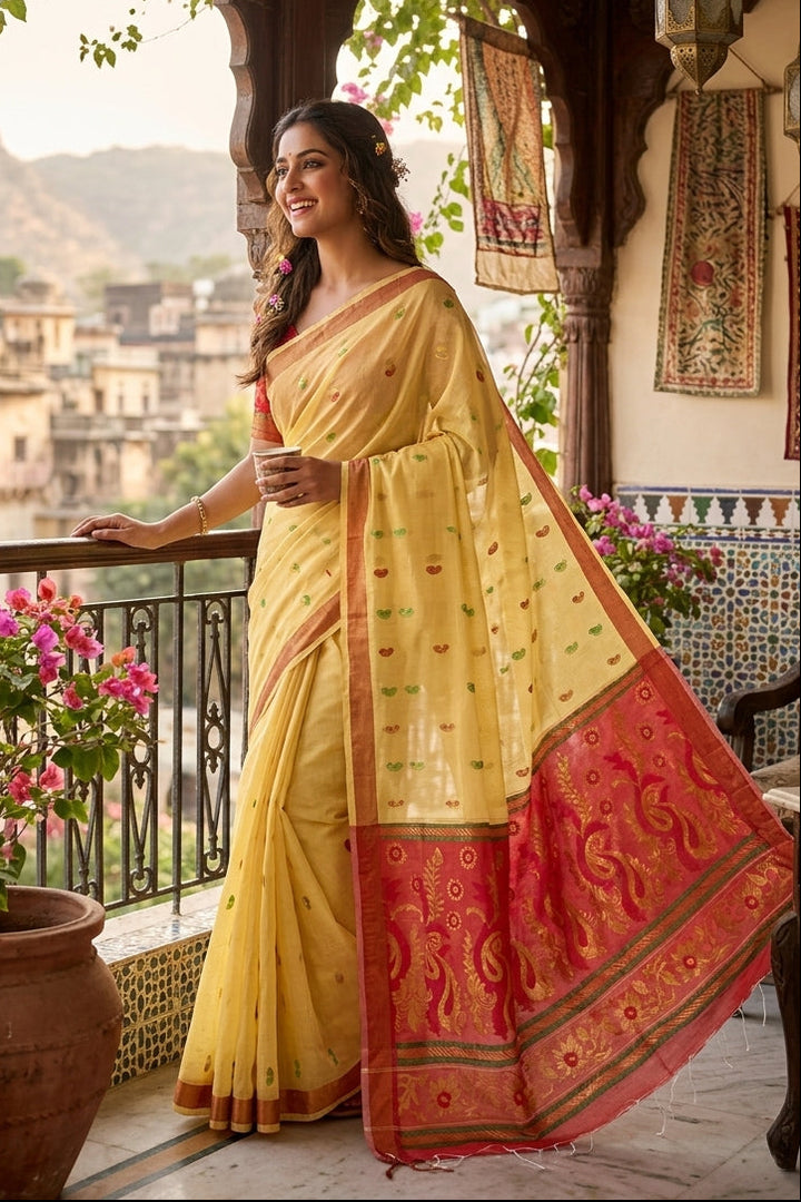 Mayura Chaya Banarasi Khadi Saree