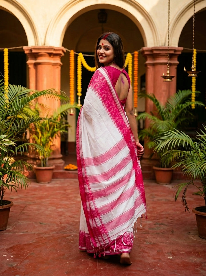Pujor Din-khadi Jamdani Saree