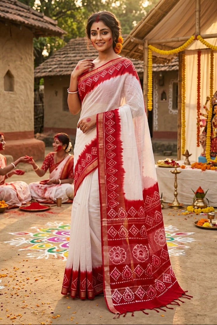 Mrinmoyee (মৃন্ময়ী) Cotton Linen Saree