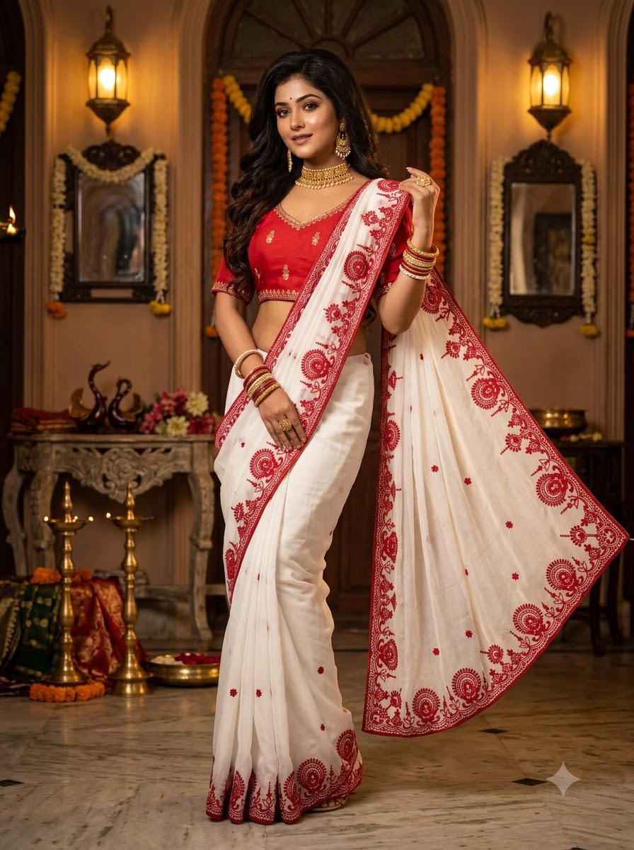 Rangoli Rani Embroidered Silk Saree