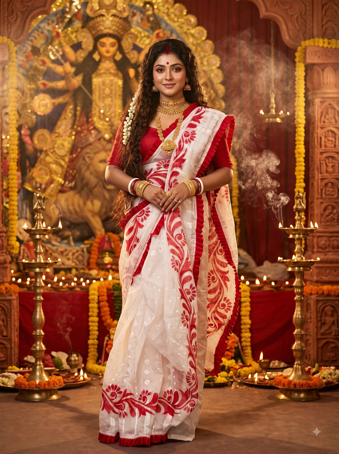 Abahon Pushpanjali Special Jamdani Saree