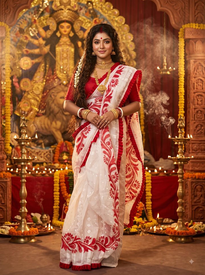 Abahon Pushpanjali Special Jamdani Saree