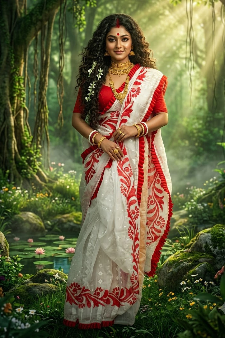 Abahon Pushpanjali Special Jamdani Saree