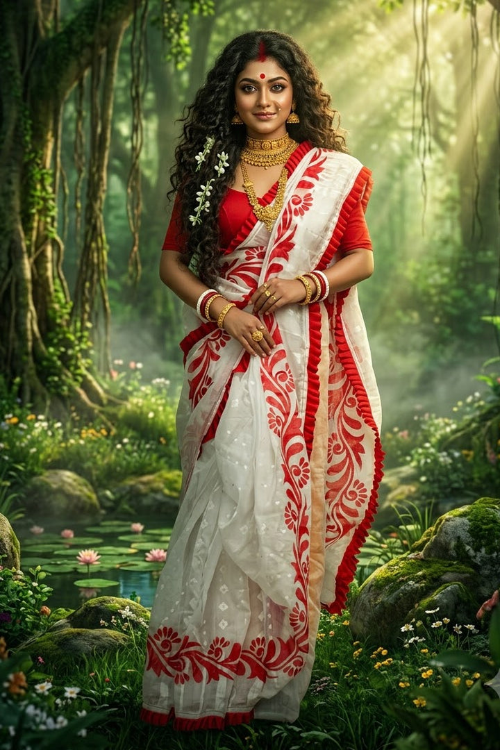 Abahon Pushpanjali Special Jamdani Saree