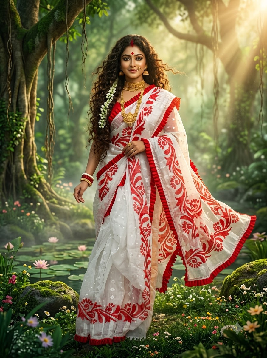 Abahon Pushpanjali Special Jamdani Saree