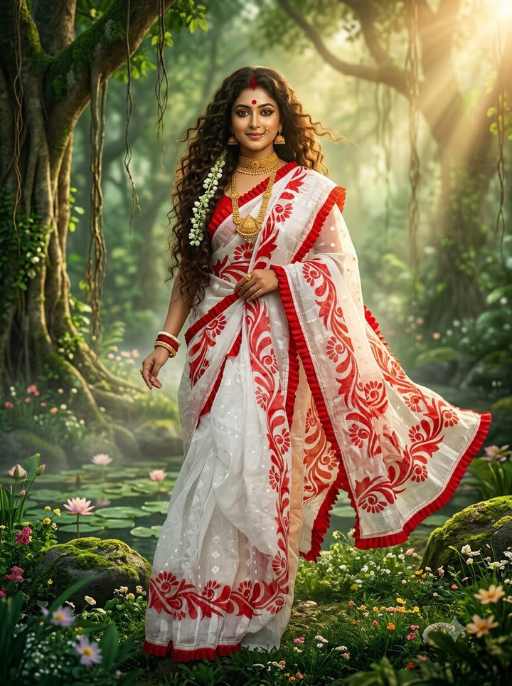 Abahon Pushpanjali Special Jamdani Saree