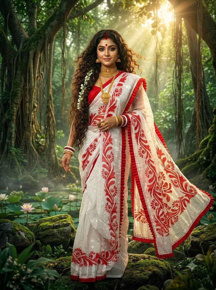 Abahon Pushpanjali Special Jamdani Saree