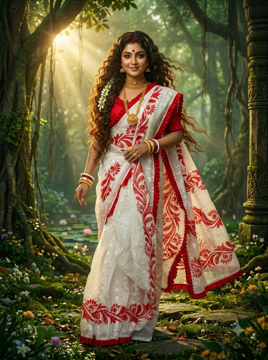 Abahon Pushpanjali Special Jamdani Saree