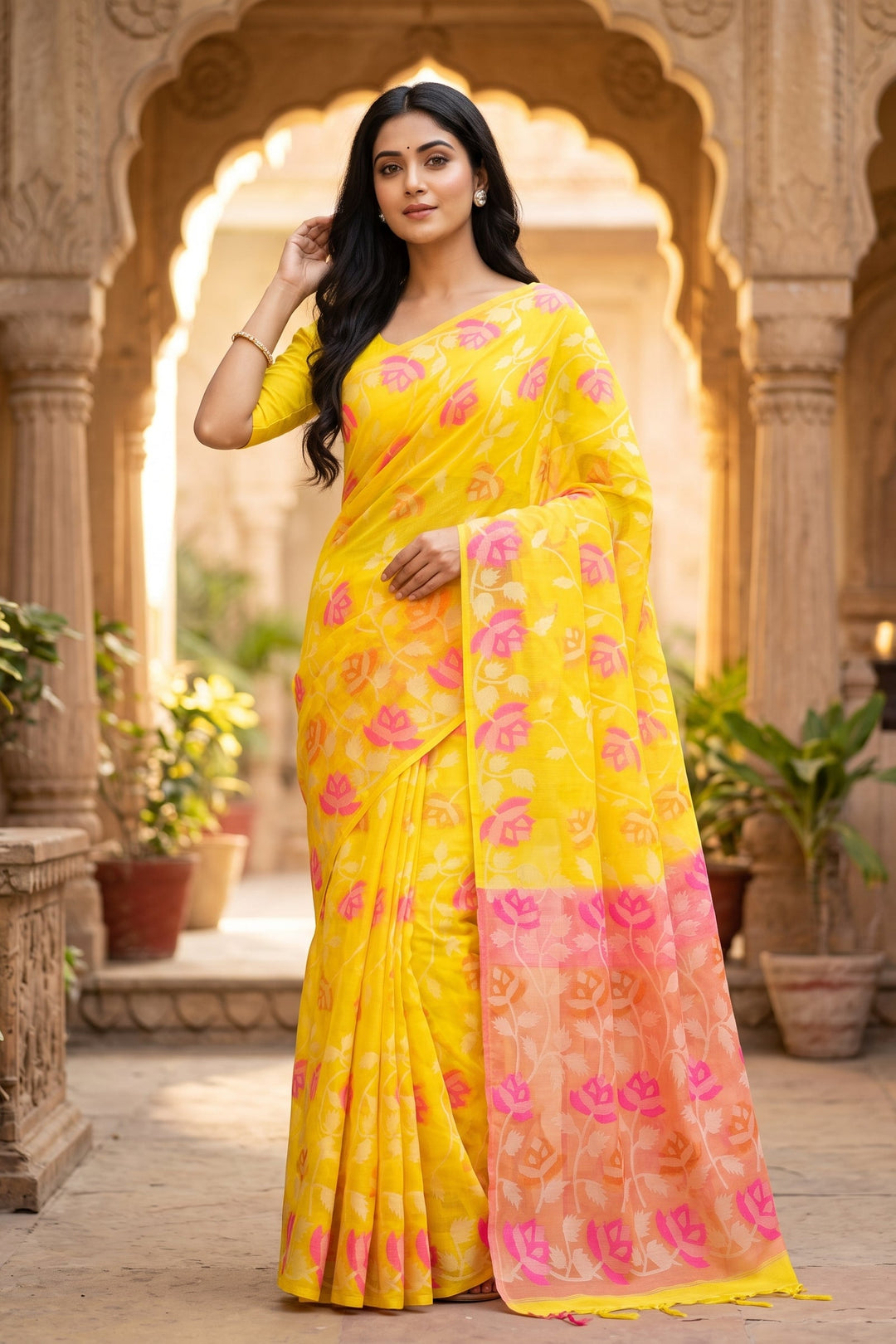 Sheser Kabita Dhakai Jamdani Saree