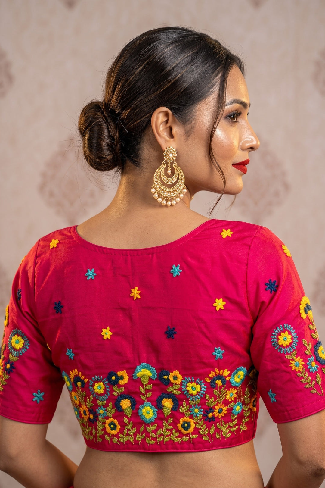 Blooming Paradise – Handstitched Designer Blouse
