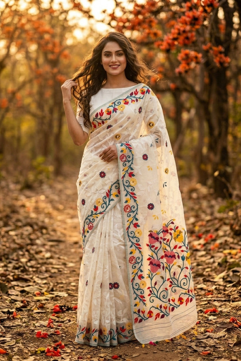 Rongoboti (রঙ্গবতী) Cotton Silk Saree