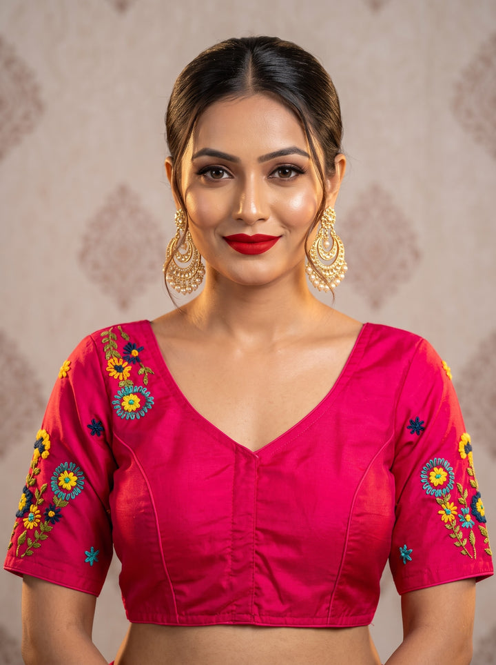 Blooming Paradise – Handstitched Designer Blouse