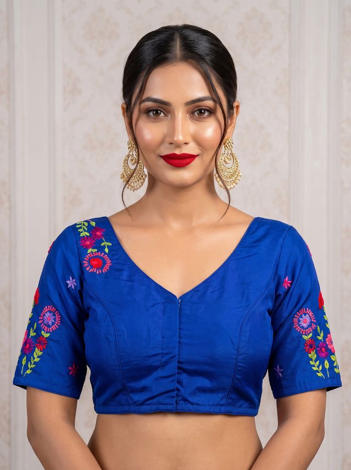 Blooming Paradise – Handstitched Designer Blouse