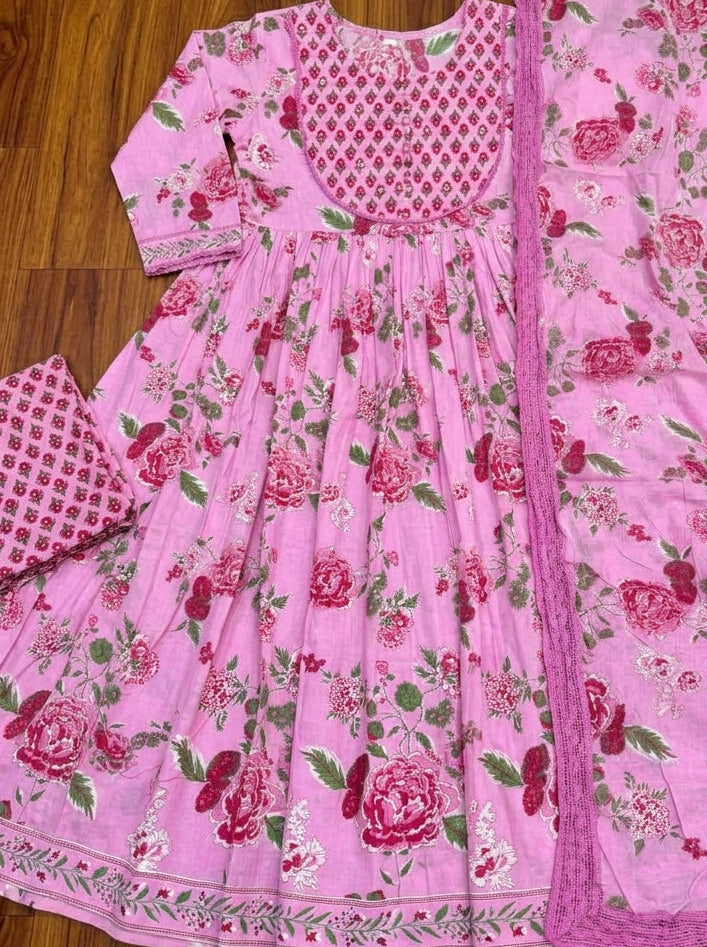 Petal Paradise Cotton Suit Set
