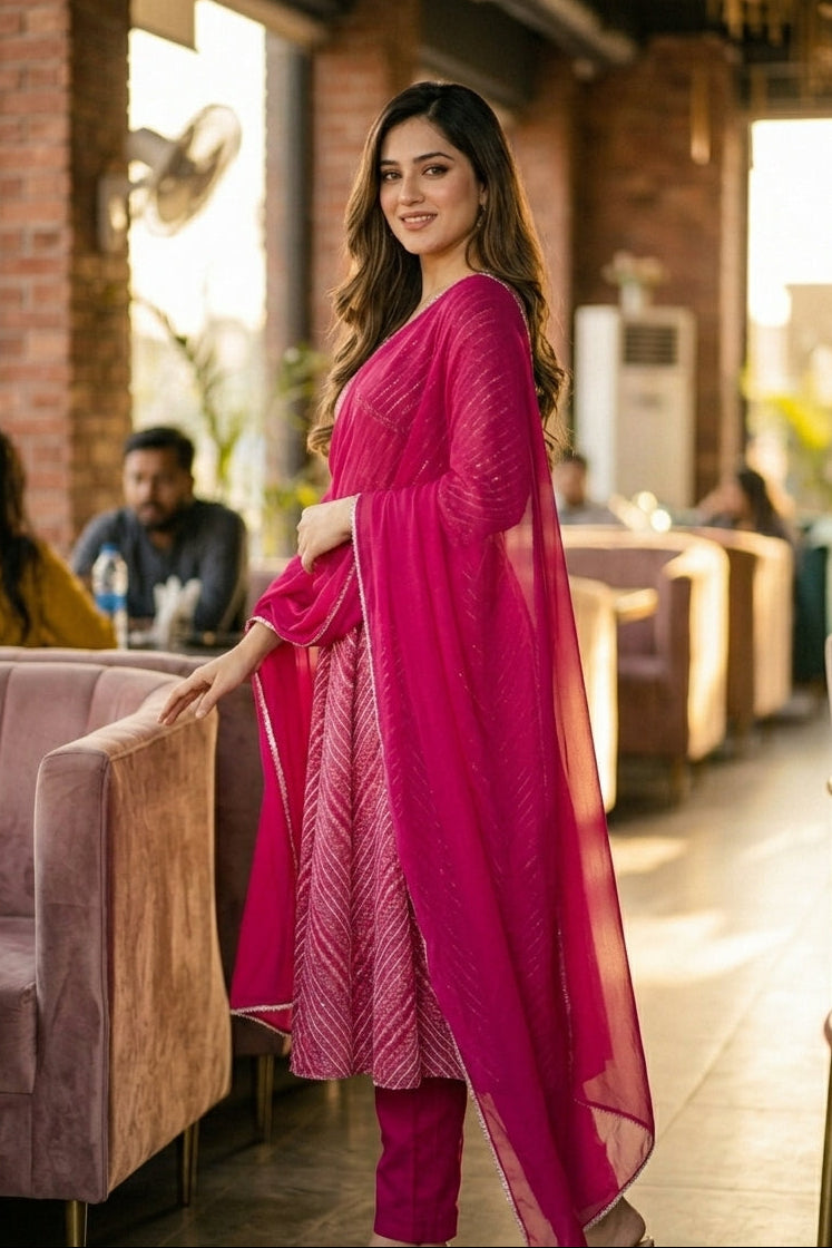 Leherika Anarkali Cotton Kurti Set