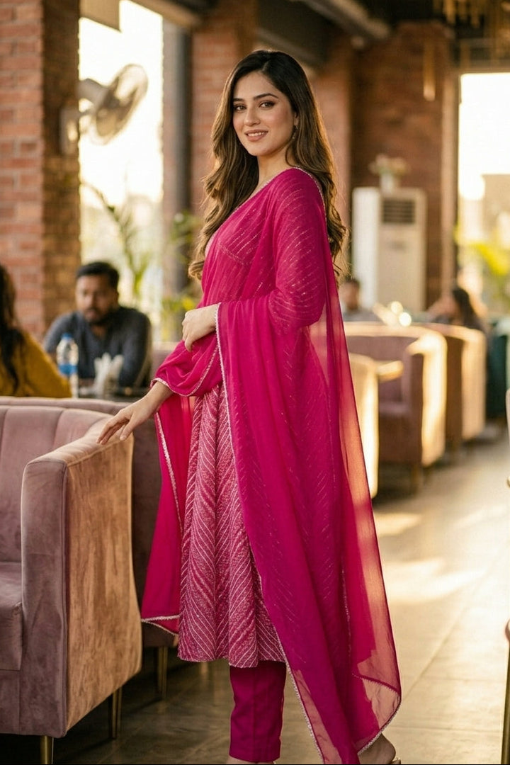 Leherika Anarkali Cotton Kurti Set
