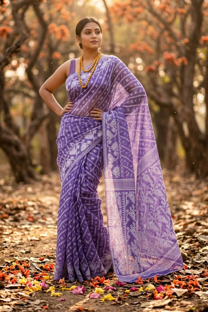 Bangaliyana Jamdani Saree