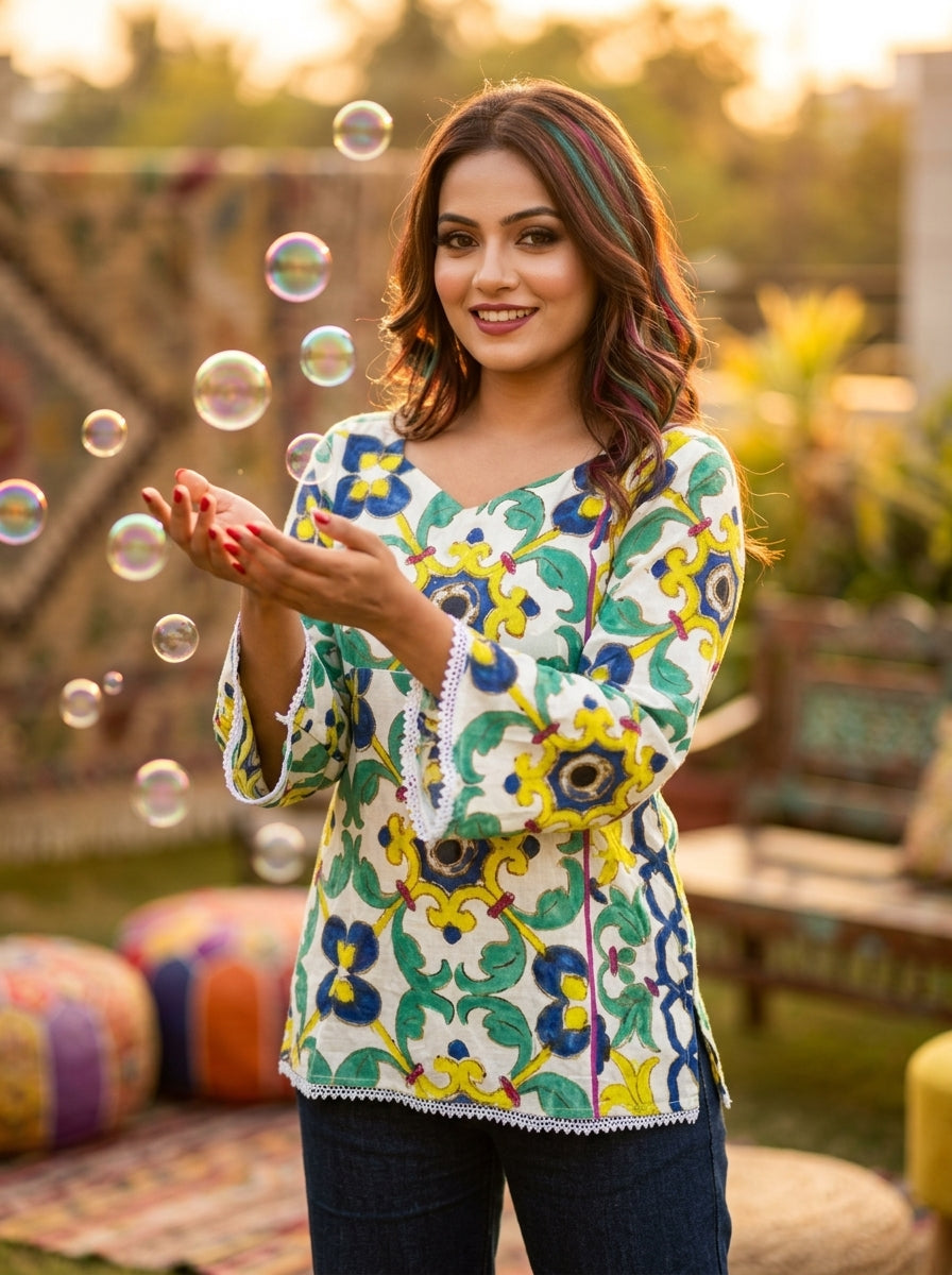 Happiness Bubble-Pure Cotton Kurti