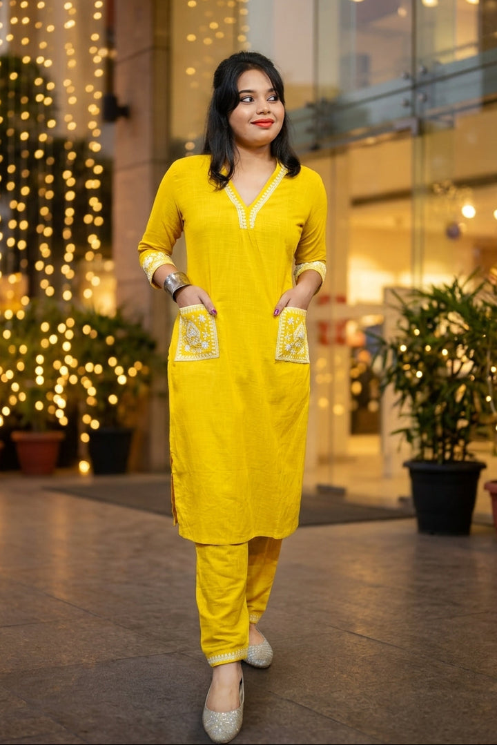 Cloud Whisper - Cotton Kurti Set