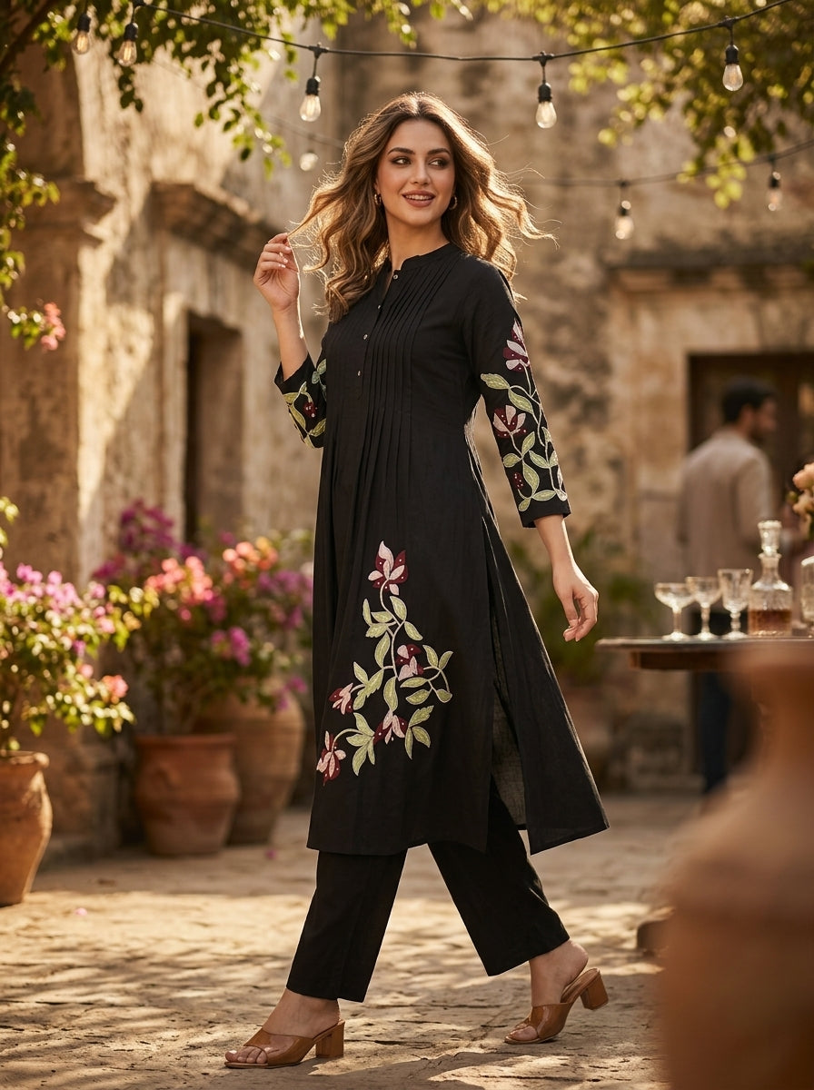 Dazzling Diva-  Embroidered kurti set