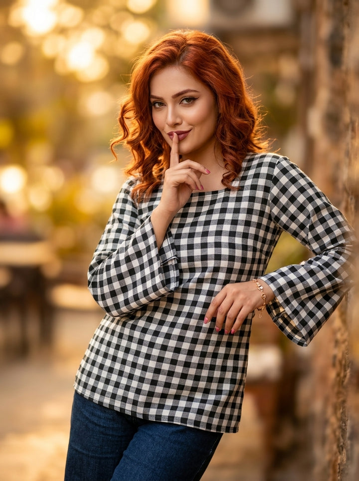 All Checked-Pure Cotton Kurti