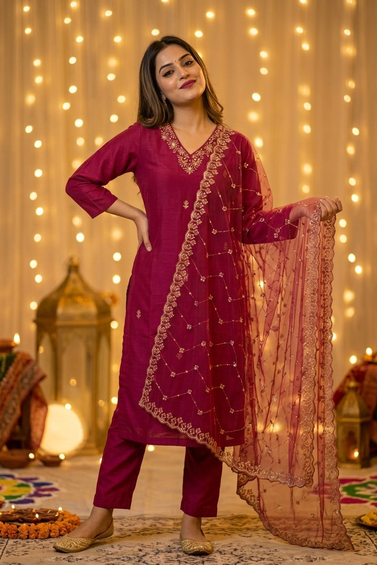 Beacon Of Hope Silk Kurti Set