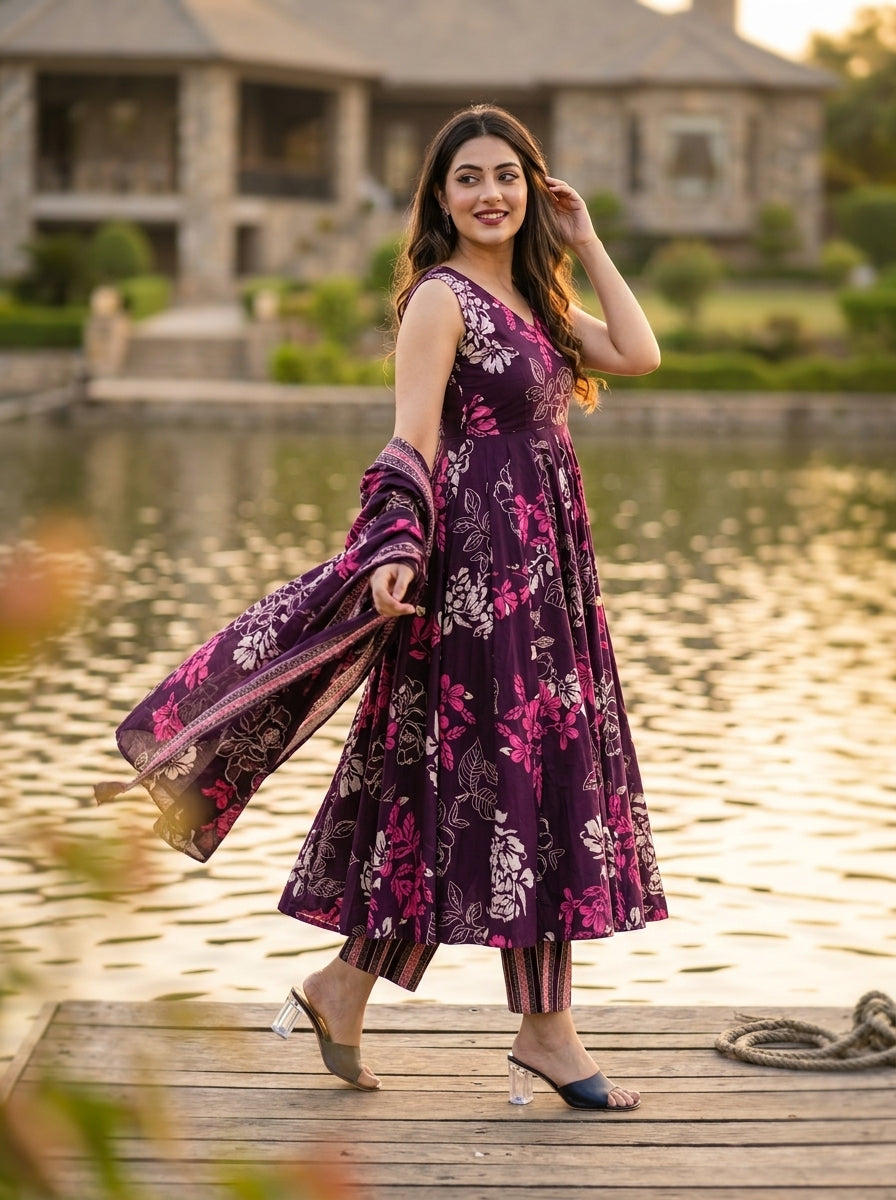 Blush Affair Cotton Kurti Set