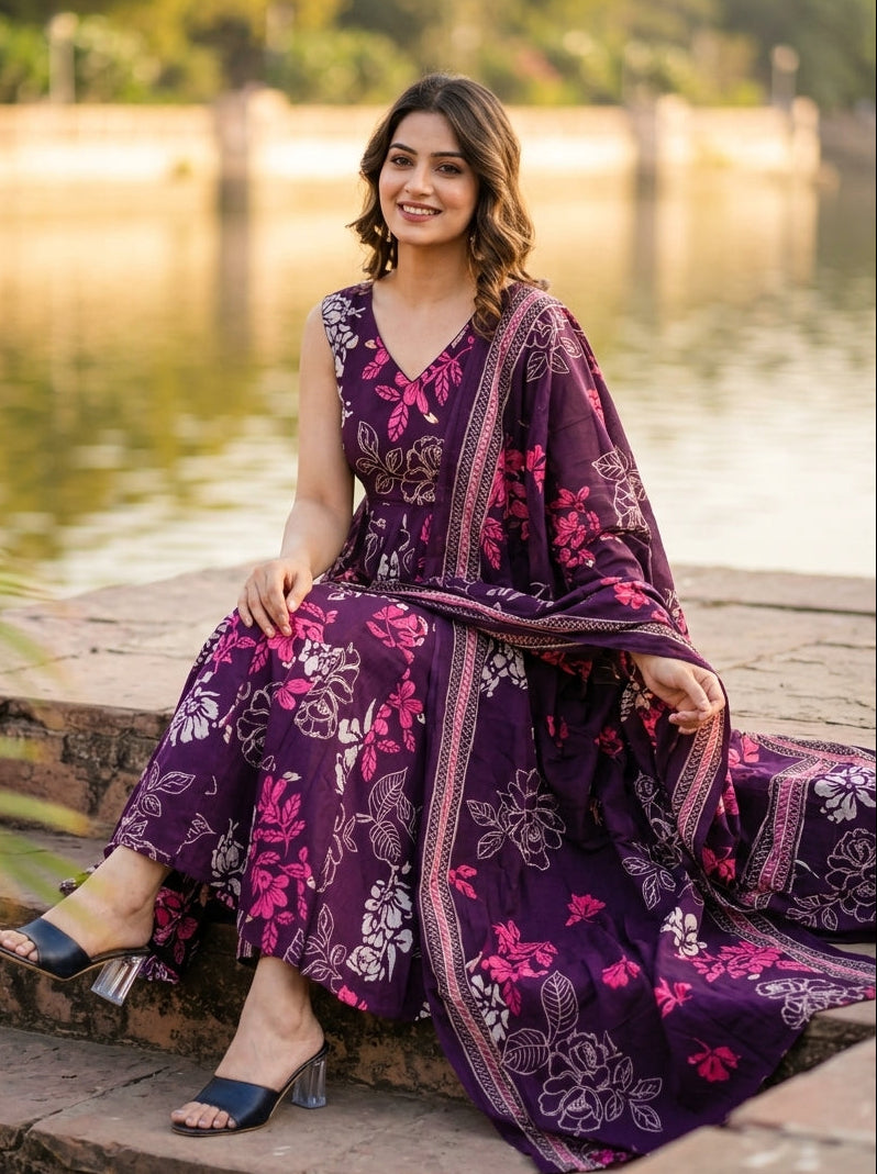 Blush Affair Cotton Kurti Set