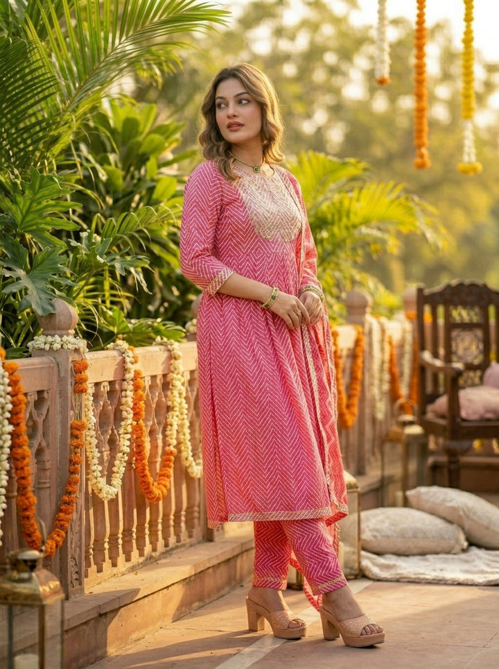 Pink Day- Party Wear Kurti Set
