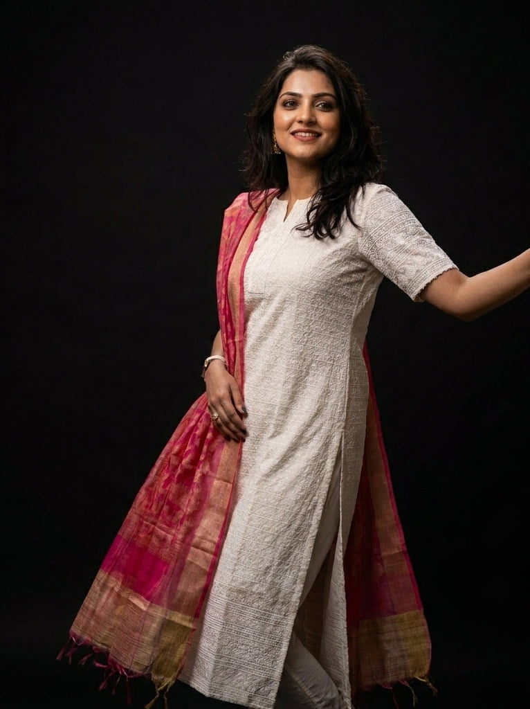Born To Look Stunning-Chikankari Kurti Set