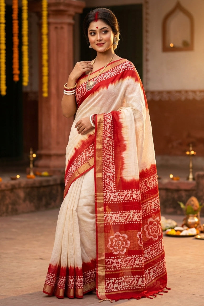 Mrinmoyee (মৃন্ময়ী) Cotton Linen Saree