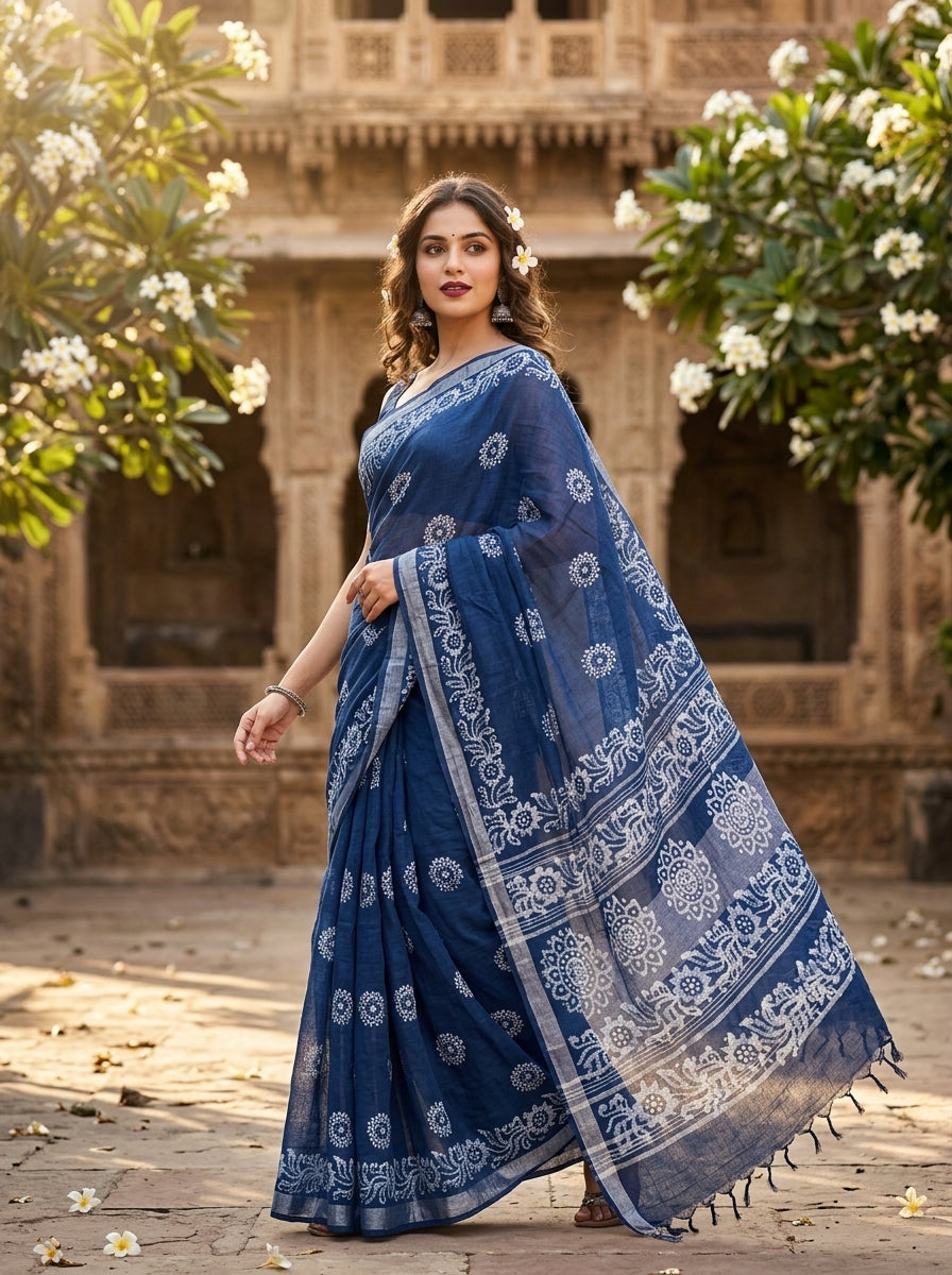 Ronger Porosh (রঙের পরশ) Cotton Linen Saree